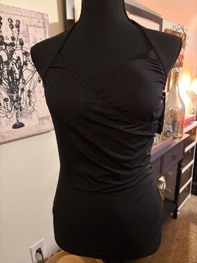 Apt. 9 Black Halter One-Piece Swimsuit